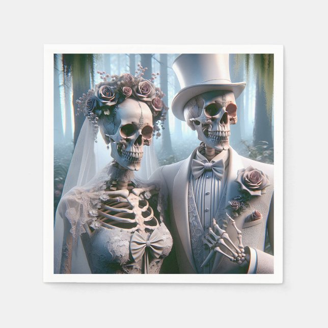 Halloween Bride And Groom Napkin (Front)