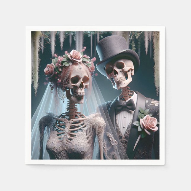 Halloween Bride And Groom Napkin (Front)