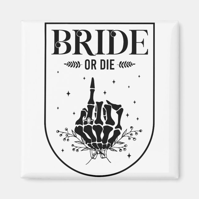 Halloween Bride Or Die Gothic Bachelorette Party M Magnet (Front)