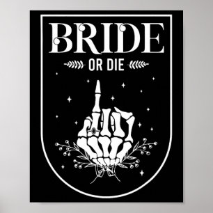 Halloween Bride Or Die Gothic Bachelorette Party M Poster