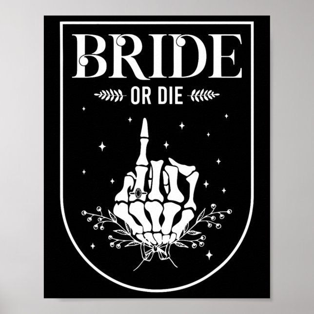 Halloween Bride Or Die Gothic Bachelorette Party M Poster (Front)