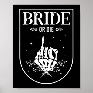 Halloween Bride Or Die Gothic Bachelorette Party M Poster