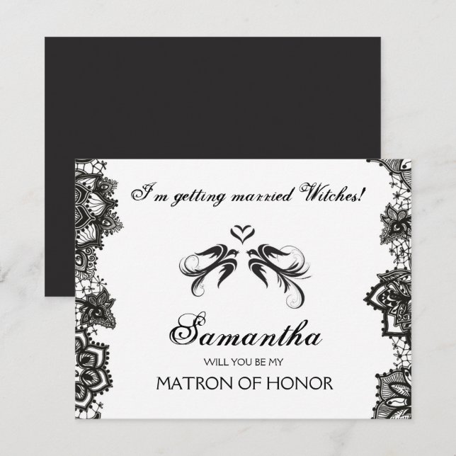 Halloween Bridesmaid Proposal Invite ~ GOTHIC (Front/Back)