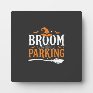 Halloween Broom Parking Witch Hat Graphic Plaque