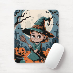 Halloween - broom witch mouse mat