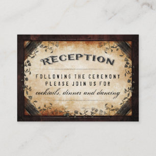 Halloween Brown Gothic Matching Wedding Reception Enclosure Card