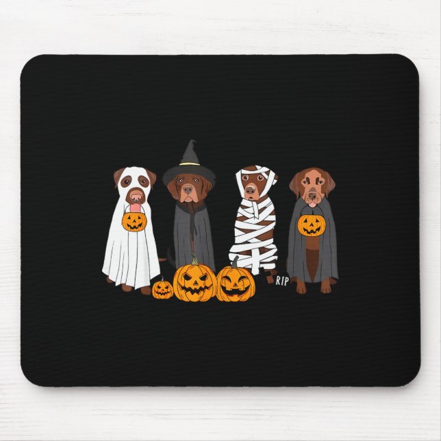Halloween Brown Labrador Ghost Soky Chocolate Lab  Mouse Mat (Front)