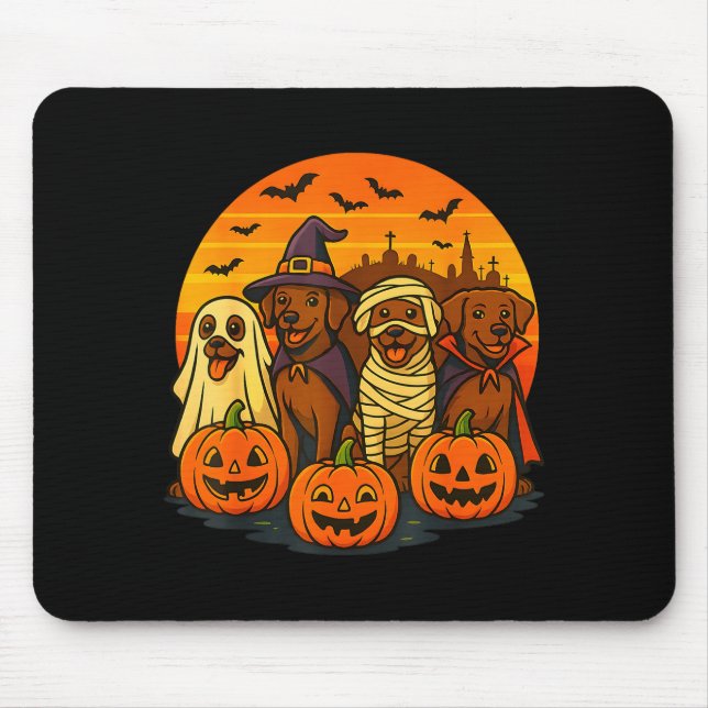 Halloween Brown Labrador Ghost Soky Chocolate Lab  Mouse Mat (Front)