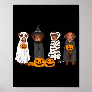 Halloween Brown Labrador Ghost Soky Chocolate Lab  Poster