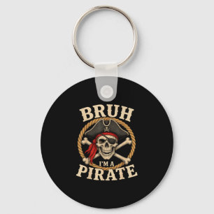 Halloween bruh a pirate skull costume men women key ring