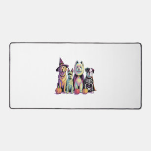 Halloween Brush Squad Dog Desk Mat