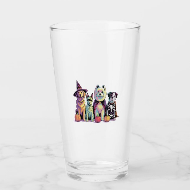 Halloween Brush Squad Dog Glass (Front)
