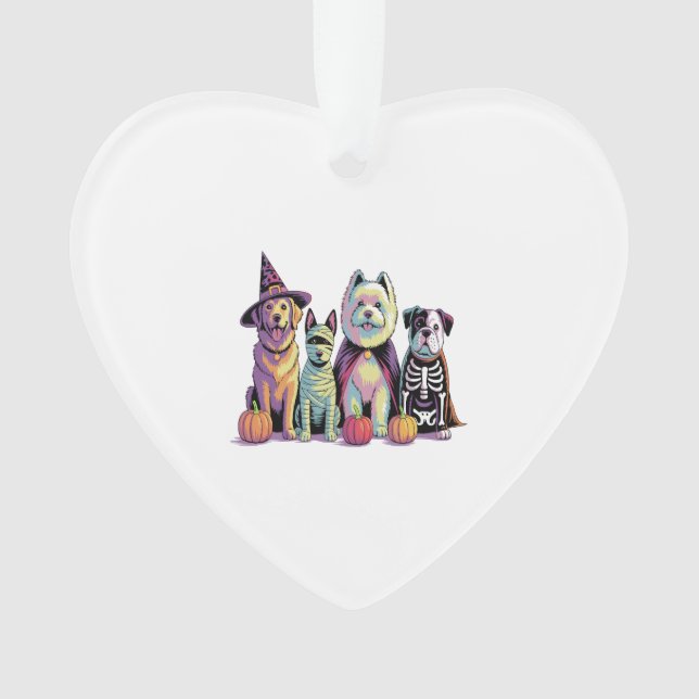 Halloween Brush Squad Dog Ornament (Front)