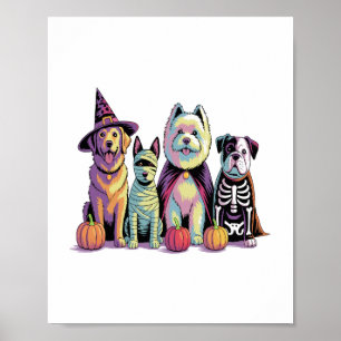 Halloween Brush Squad Dog Poster