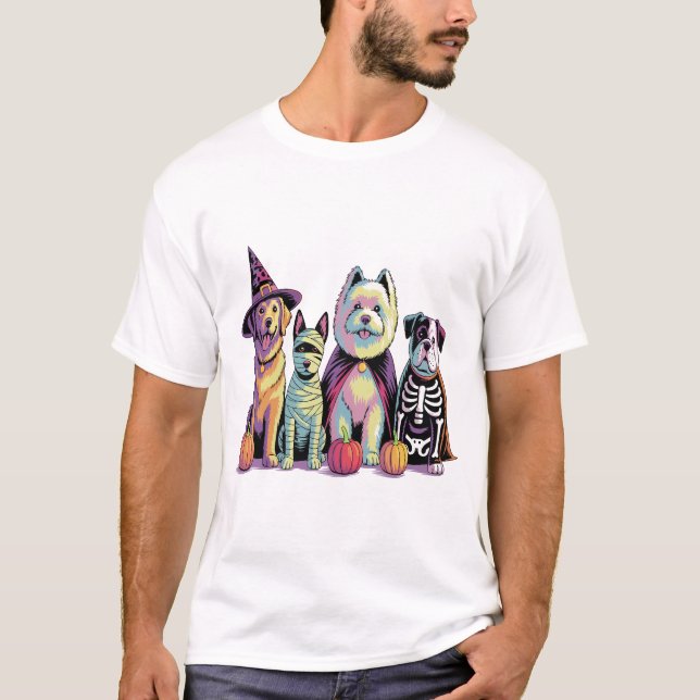 Halloween Brush Squad Dog T-Shirt (Front)