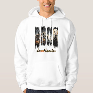 Halloween brushstroke 4 vertical panel  hoodie