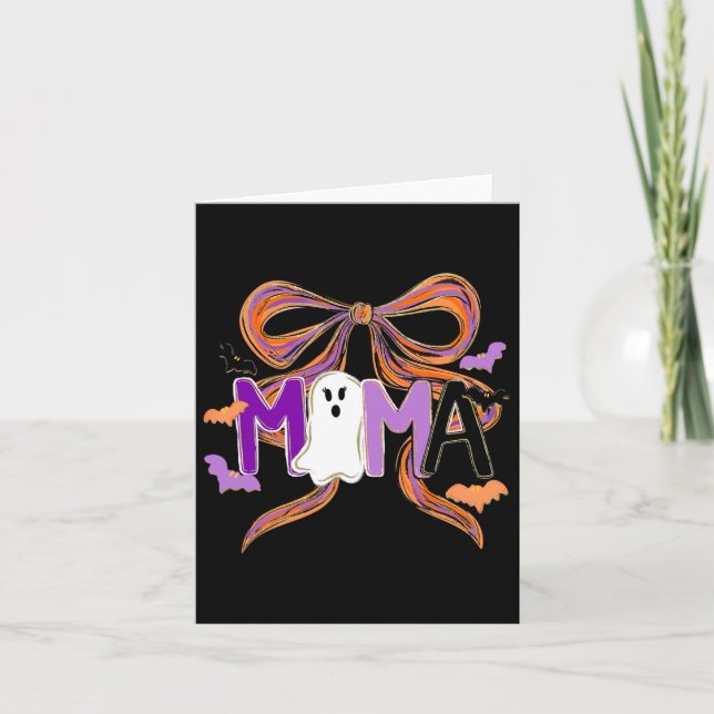 Halloween Brushstroke Boo Mama Spooky Coquette Pre Card (Front)