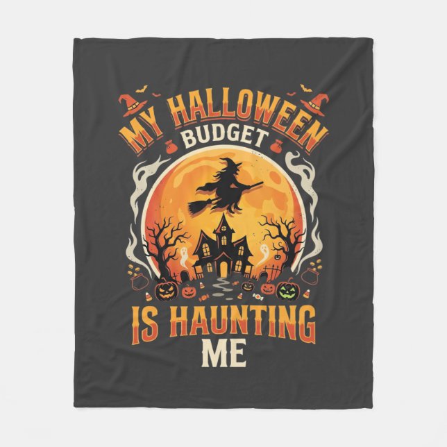 Halloween Budget Haunt Fleece Blanket (Front)