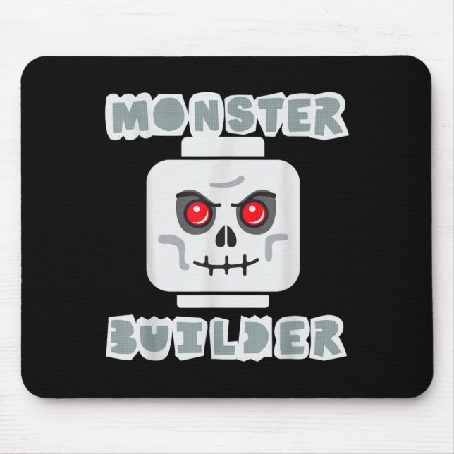 Halloween Building Bricks Monster Builder Skull Mouse Mat (Front)