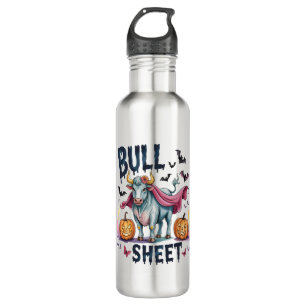 Halloween Bull Sheet,Funny Ghost Cow 710 Ml Water Bottle