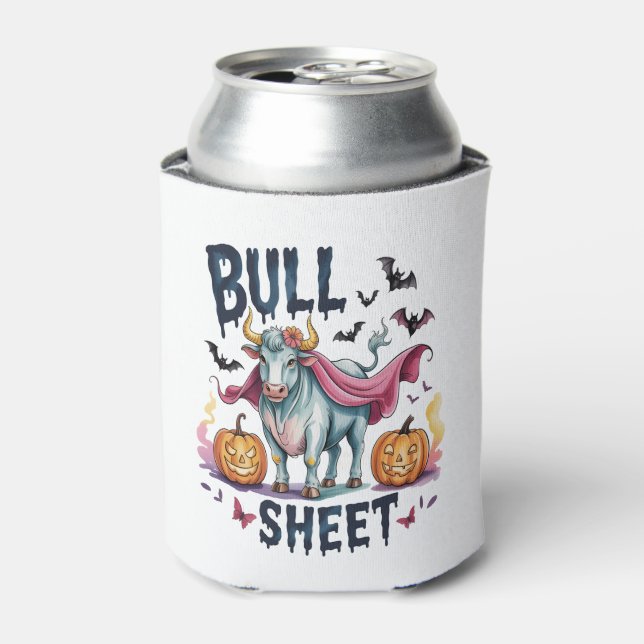 Halloween Bull Sheet,Funny Ghost Cow Can Cooler (Can Front)