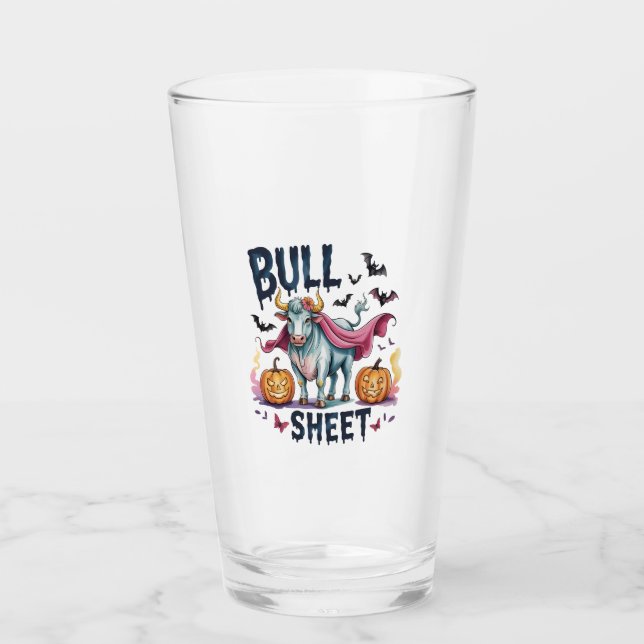 Halloween Bull Sheet,Funny Ghost Cow Glass (Front)