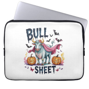 Halloween Bull Sheet,Funny Ghost Cow Laptop Sleeve