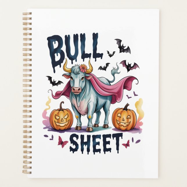 Halloween Bull Sheet,Funny Ghost Cow Planner (Front)