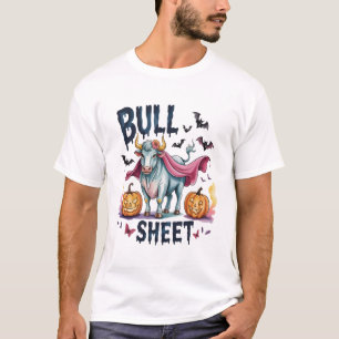 Halloween Bull Sheet,Funny Ghost Cow T-Shirt