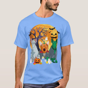 Halloween Bull Terrier Dog Zombie Jack O Lantern P T-Shirt