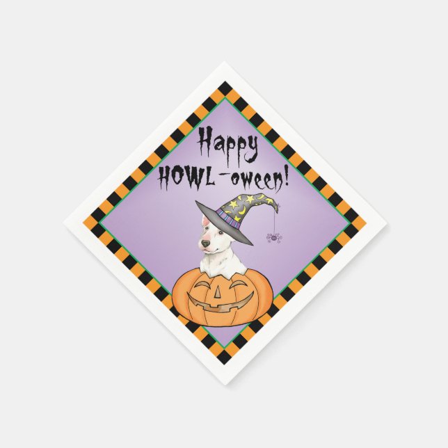 Halloween Bull Terrier Napkins (Corner)