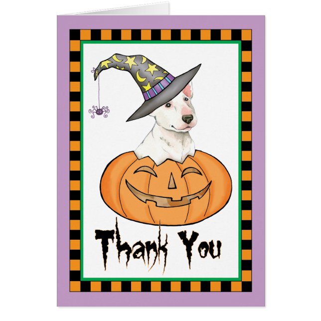 Halloween Bull Terrier Thank you card (Front)