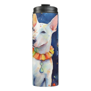Halloween Bull Terrier With Pumpkins Scary  Thermal Tumbler