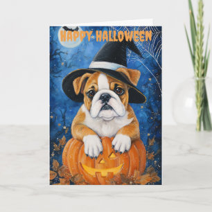 Halloween Bulldog Dog Holiday Card