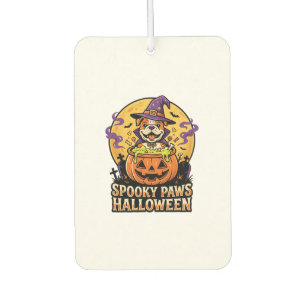 Halloween Bulldog Pumpkin Night Car Air Freshener