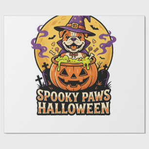 Halloween Bulldog Pumpkin Night Wrapping Paper