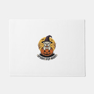 Halloween Bulldog Shirt With Vintage Pumpkin Dog A Doormat