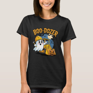 Halloween Bulldozer Construction Truck Ghost Boo-D T-Shirt