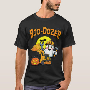  Halloween Bulldozer Construction Truck Ghost Boo T-Shirt