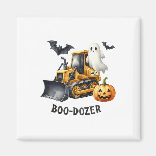 Halloween Bulldozer Construction Trucks Ghost Hall Magnet