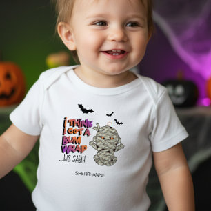 Halloween Bum Wrap Mummy Baby Orange ID683 Bodysuit