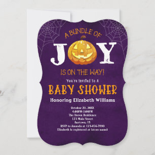 Halloween Bundle Of Joy Pumpkin Baby Shower Invitation