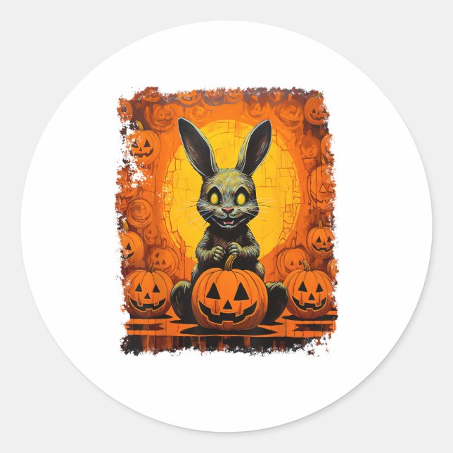 Halloween Bunny Rabbit  Classic Round Sticker (Front)