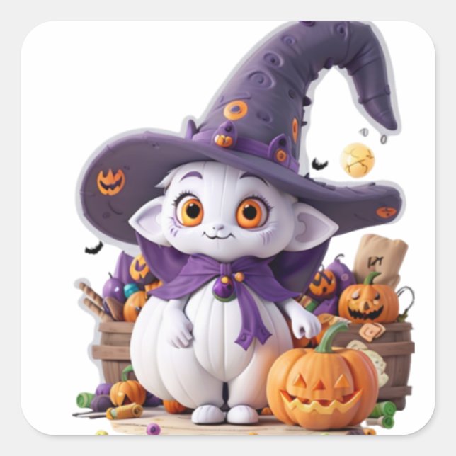 Halloween Bunny Square Sticker (Front)