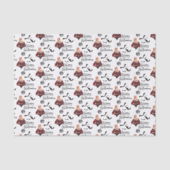 Halloween Bunny Tissue Paper  (Front)