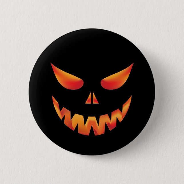 Halloween Burning Monster Face 6 Cm Round Badge (Front)