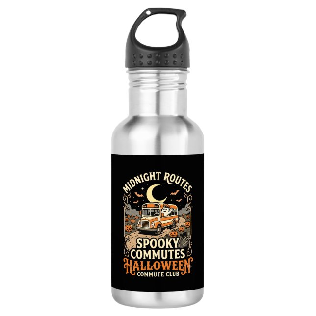 Halloween Bus Driver Midnight Route 532 Ml Water Bottle (Front)