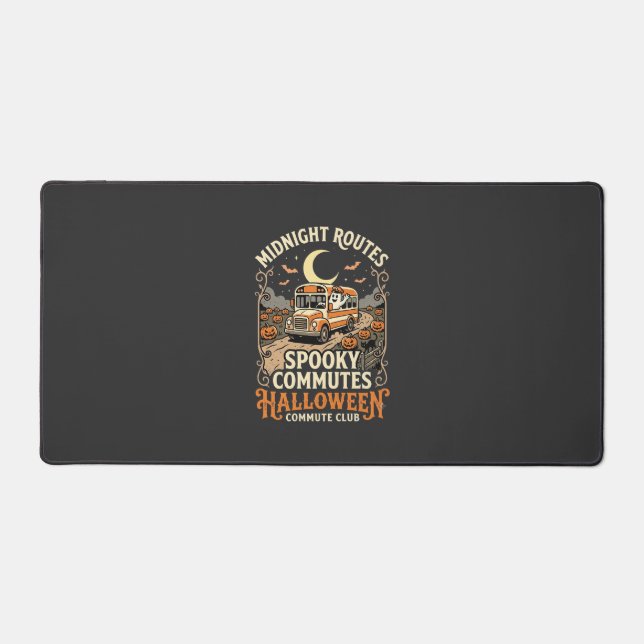 Halloween Bus Driver Midnight Route Desk Mat (Front)