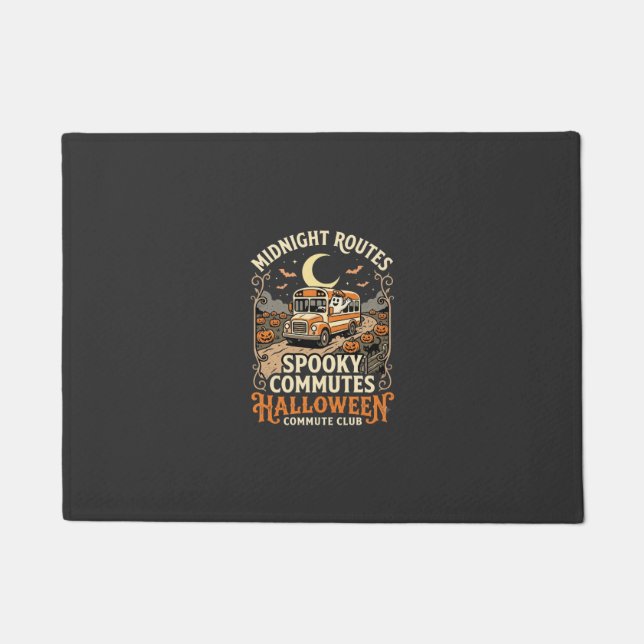 Halloween Bus Driver Midnight Route Doormat (Front)