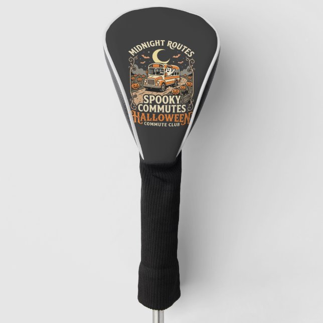Halloween Bus Driver Midnight Route Golf Head Cover (Front)